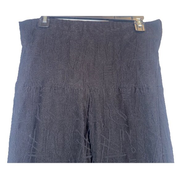 BITTE KAI RAND Black Fold Down High Waist Pull On Textured Straight Leg Pants XL - Picture 2 of 12